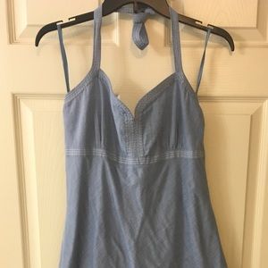 LOFT COTTON BLEND HALTER DRESS, SIZE 12